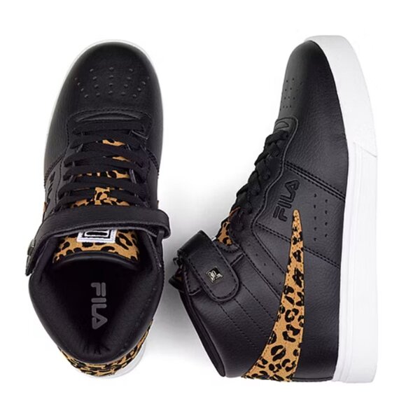 NiB Fila Women Vulc 13 Wild High Top Velcro Strap Sneakers Black Sz 8 $70 RY1386 - Picture 2 of 5